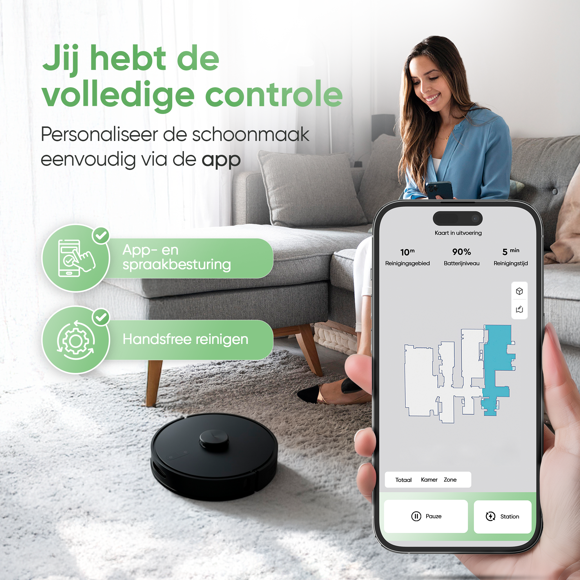 Premium Robotstofzuiger met dweilfunctie - Automatisch leegstation