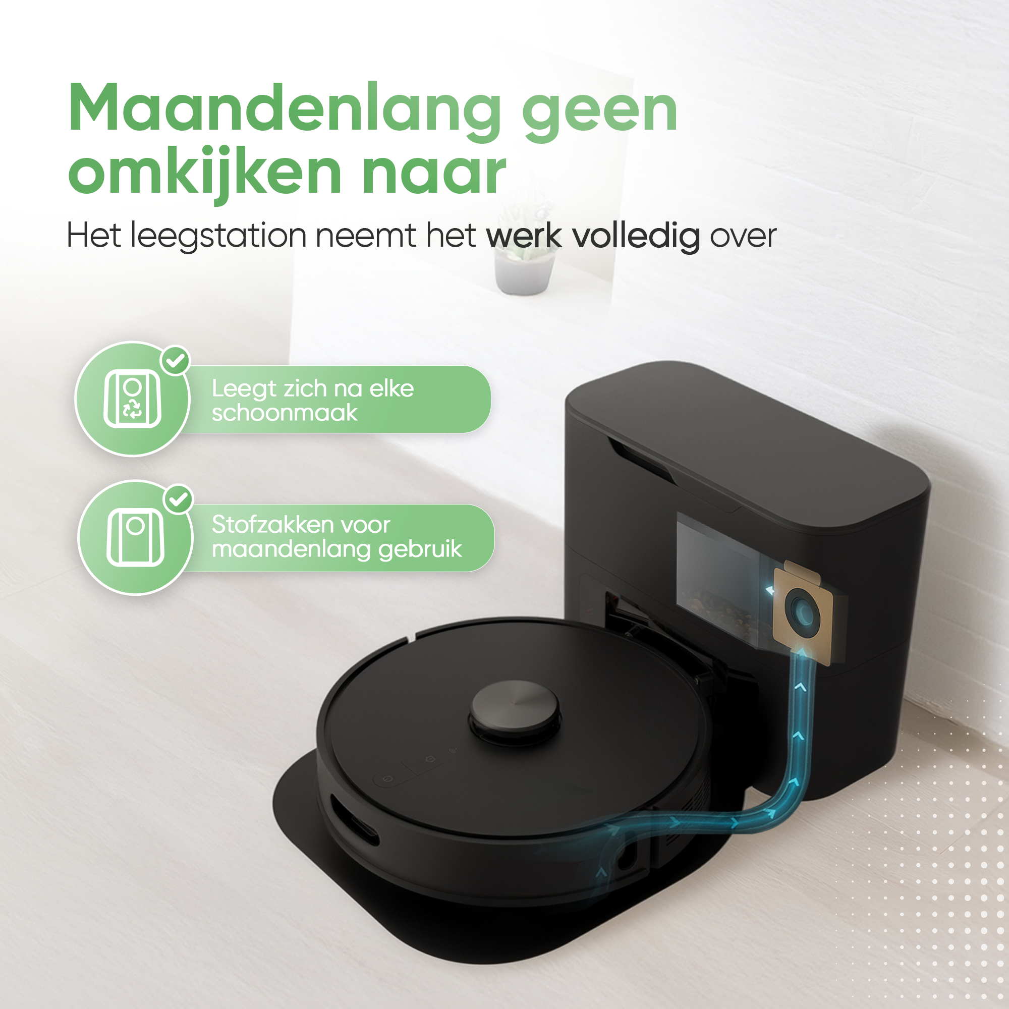 Premium Robotstofzuiger met dweilfunctie - Automatisch leegstation